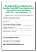 &lbrack;Psychiatric & Mental Health Nursing for Canadian Practice&rsqb; EXAM with Questions and Answers&sol;Plus a Rationale Updated 2026&sol;2027 A&plus;&sol;Instant Download PDF