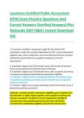 Louisiana Certified Public Accountant &NewLine;&lpar;CPA&rpar; Exam Practice Questions And &NewLine;Correct Answers &lpar;Verified Answers&rpar; Plus &NewLine;Rationale 2027 Q&A&vert; Instant Download &NewLine;Pdf&period; 