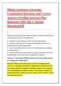 Illinois Auctioneer Licensing &NewLine;Examination Questions And Correct &NewLine;Answers &lpar;Verified Answers&rpar; Plus &NewLine;Rationales 2026 Q&A &vert; Instant &NewLine;Download Pdf 