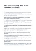 Psyc 1010 Final &lpar;250q&rpar; bgsu Exam Questions and Answers