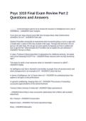 Psyc 1010 Final Exam Review Part 2 Questions and Answers