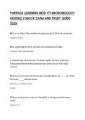 PORTAGE LEARNING BIOD 171 MICROBIOLOGY&NewLine;MODULE 2 MOCK EXAM AND STUDY GUIDE&NewLine;2026
