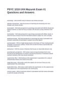 PSYC 1010 UVA Mazurek Exam -1 Questions and Answers