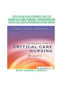 TEST BANK FOR INTRODUCTION TO CRITICAL CARE NURSING&comma; 7TH EDITION&comma; BY MARY LOU SOLE&comma; DEBORAH GOLDENBERG 