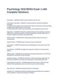 Psychology 1010 BGSU Exam 1 with Complete Solutions