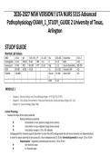 2026-2027 NEW VERSION&excl;&excl; UTA NURS 5315 Advanced Pathophysiology EXAM&lowbar;1&lowbar;STUDY&lowbar;GUIDE 2 University of Texas&comma; Arlington