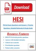 HESI PN Exit Exam Questions and Answers &vert; Practice Questions&comma; Detailed Rationales & Study Guide