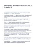 Psychology 1010 Exam 1 Chapters 1&comma; 6 & 7-Graded A