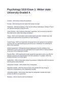 Psychology 1010 Exam 1 Weber state University-Graded A