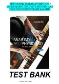 Test Bank for Anatomy and Physiology The Unity of Form and Function 8th Edition by Saladin