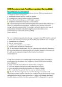 Hesi Fundamentals Test Bank Updated Spring Questions and Answers