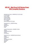 NR 341 - Med Surg CJE Review Exam With Complete Solutions