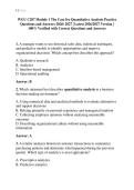 WGU C207 Module 1 The Case for Quantitative Analysis Practice &NewLine;Questions and Answers 2026&sol; 2027 &vert; Latest 2026&sol;2027 Version &vert; &NewLine;100&percnt; Verified with Correct Questions and Answers 