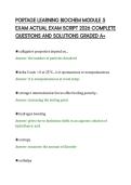 PORTAGE LEARNING BIOCHEM MODULE 5&NewLine;EXAM ACTUAL EXAM SCRIPT 2026 COMPLETE&NewLine;QUESTIONS AND SOLUTIONS GRADED A&plus;