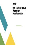 Summary wgu D547 PA&colon; Evidence-Based Healthcare Administration 2026 Update with complete solutions