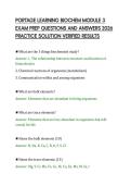 PORTAGE LEARNING BIOCHEM MODULE 3&NewLine;EXAM PREP QUESTIONS AND ANSWERS 2026&NewLine;PRACTICE SOLUTION VERIFIED RESULTS