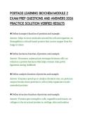 PORTAGE LEARNING BIOCHEM MODULE 2&NewLine;EXAM PREP QUESTIONS AND ANSWERS 2026&NewLine;PRACTICE SOLUTION VERIFIED RESULTS