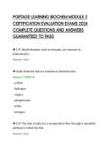 PORTAGE LEARNING BIOCHEM MODULE 2&NewLine;CERTIFICATION EVALUATION EXAMS 2026&NewLine;COMPLETE QUESTIONS AND ANSWERS&NewLine;GUARANTEED TO PASS