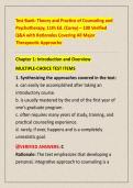 Test Bank&colon; Theory and Practice of Counseling and &NewLine;Psychotherapy&comma; 11th Ed&period; &lpar;Corey&rpar; &ndash; 100 Verified &NewLine;Q&A with Rationales Covering All Major &NewLine;Therapeutic Approache