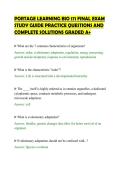 PORTAGE LEARNING BIO 171 FINAL EXAM STUDY GUIDE PRACTICE QUESTIONS AND COMPLETE