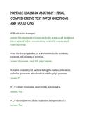 PORTAGE LEARNING ANATOMY 1 FINAL&NewLine;COMPREHENSIVE TEST PAPER QUESTIONS&NewLine;AND SOLUTIONS