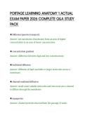 PORTAGE LEARNING ANATOMY 1 ACTUAL&NewLine;EXAM PAPER 2026 COMPLETE Q&A STUDY&NewLine;PACK