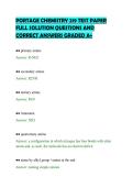 PORTAGE CHEMISTRY 219 TEST PAPER&NewLine;FULL SOLUTION QUESTIONS AND&NewLine;CORRECT ANSWERS GRADED A&plus;