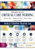 Solutions Manual for Priorities in Critical Care Nursing&comma; 9th Edition &lpar;Urden&comma; Stacy & Lough&comma; 2023&rpar; &vert; All Chapters 1&ndash;27 Covered&NewLine;