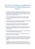 WGU D077 CONCEPTS IN MARKETING&comma; SALES&comma; AND CUSTOMER Questions and Answers
