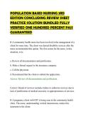 POPULATION BASED NURSING 3RD&NewLine;EDITION CONCLUDING REVIEW SHEET&NewLine;PRACTICE SOLUTION BUNDLED FULLY&NewLine;VERIFIED ONE HUNDRED PERCENT PASS&NewLine;GUARANTEED