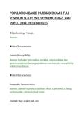 POPULATION-BASED NURSING EXAM 2 FULL&NewLine;REVISION NOTES WITH EPIDEMIOLOGY AND&NewLine;PUBLIC HEALTH CONCEPTS