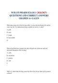 NUR 155 PHARM EXAM 1 &lpar;2026&sol;2027&rpar; QUESTIONS AND CORRECT ANSWERS GRADED A&plus; GALEN