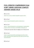 POOL OPERATOR COMPREHENSIVE EXAM&NewLine;SCRIPT VERIFIED QUESTIONS COMPLETE&NewLine;ANSWERS GRADED APLUS