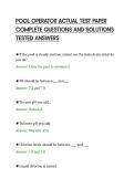 POOL OPERATOR ACTUAL TEST PAPER&NewLine;COMPLETE QUESTIONS AND SOLUTIONS&NewLine;TESTED ANSWERS