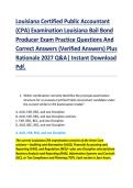 Louisiana Certified Public Accountant &NewLine;&lpar;CPA&rpar; Examination Louisiana Bail Bond &NewLine;Producer Exam Practice Questions And &NewLine;Correct Answers &lpar;Verified Answers&rpar; Plus &NewLine;Rationale 2027 Q&A&vert; Instant Download &NewLine;Pdf&period;
