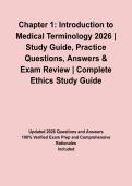Chapter 1&colon; Introduction to Medical Terminology 2026 &vert; Study Guide&comma; Practice Questions&comma; Answers & Exam Review