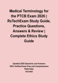 Medical Terminology for the PTCB Exam 2026 &vert; RxTechExam Study Guide&comma; Practice Questions&comma; Answers & Review