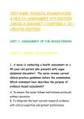TEST BANK&colon; PHYSICAL EXAMINATION &NewLine;& HEALTH ASSESSMENT 9TH EDITION &NewLine;JARVIS & ECKHARDT &vert; CHAPTERS 1-32 &vert; &NewLine;UPDATED EDITION 