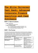 2026&sol;2027 The Elite Universal Test Bank&colon; Advanced Corporate Finance Analytics & Valuation &lpar;Expert Q&A&rpar;