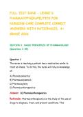 FULL TEST BANK &ndash; LEHNE'S &NewLine;PHARMACOTHERAPEUTICS FOR &NewLine;NURSING CARE COMPLETE CORRECT &NewLine;ANSWERS WITH RATIONALES&comma; A&plus; &NewLine;GRADE 2026 