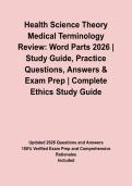 Health Science Theory Medical Terminology Review&colon; Word Parts 2026 &vert; Study Guide&comma; Practice Questions&comma; Answers & Exam Prep