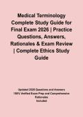 Medical Terminology Complete Study Guide for Final Exam 2026 &vert; Practice Questions&comma; Answers&comma; Rationales & Exam Review