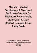 Module 1&colon; Medical Terminology & Shorthand 2026 &vert; Key Concepts for Healthcare Professionals&comma; Study Guide & Exam Review