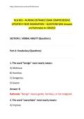 NLN NEX &ndash; NURSING ENTRANCE EXAM COMPREHENSIVE UPDATED&excl;&excl;&excl; NEW EXAMINATION &ndash; QUESTIONS With Answers and Rationales A&plus; GRADED