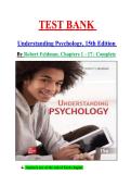 Test Bank For Understanding Psychology 15th Edition by Robert Feldman ISBN 978-1260829464 
