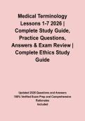 Medical Terminology Lessons 1-7 2026 &vert; Complete Study Guide&comma; Practice Questions&comma; Answers & Exam Review