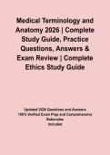 Medical Terminology and Anatomy 2026 &vert; Complete Study Guide&comma; Practice Questions&comma; Answers & Exam Review
