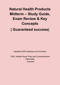 Natural Health Products Midterm &ndash; Study Guide&comma; Exam Review & Key Concepts