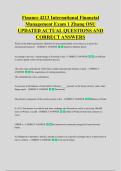 Finance 4213 International Financial &NewLine;Management Exam 1 Zhang OSU &NewLine;UPDATED ACTUAL QUESTIONS AND &NewLine;CORRECT ANSWERS
