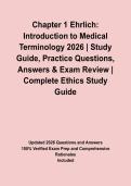 Chapter 1 Ehrlich&colon; Introduction to Medical Terminology 2026 &vert; Study Guide&comma; Practice Questions&comma; Answers & Exam Review